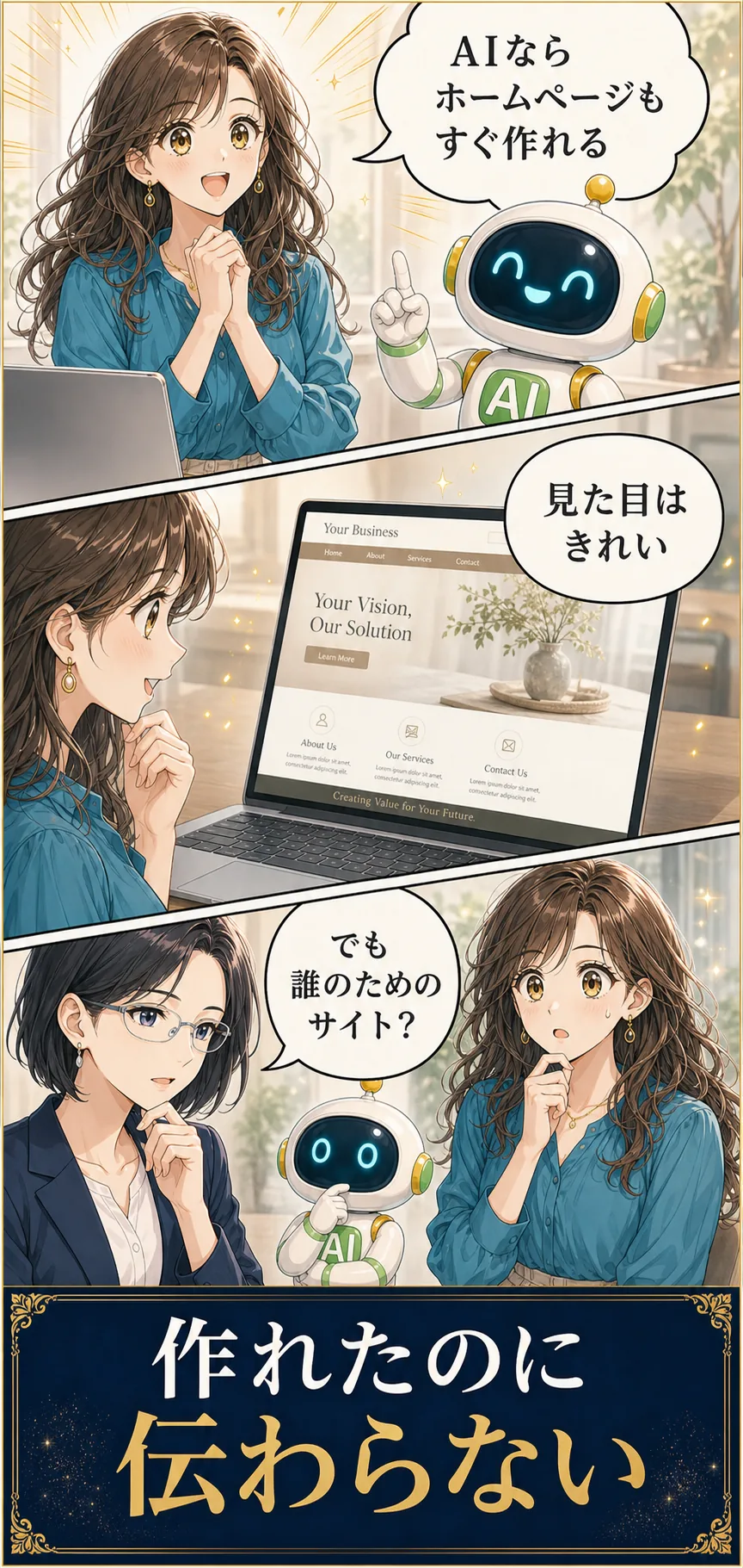 AIで作ったホームページが伝わらない悩み
